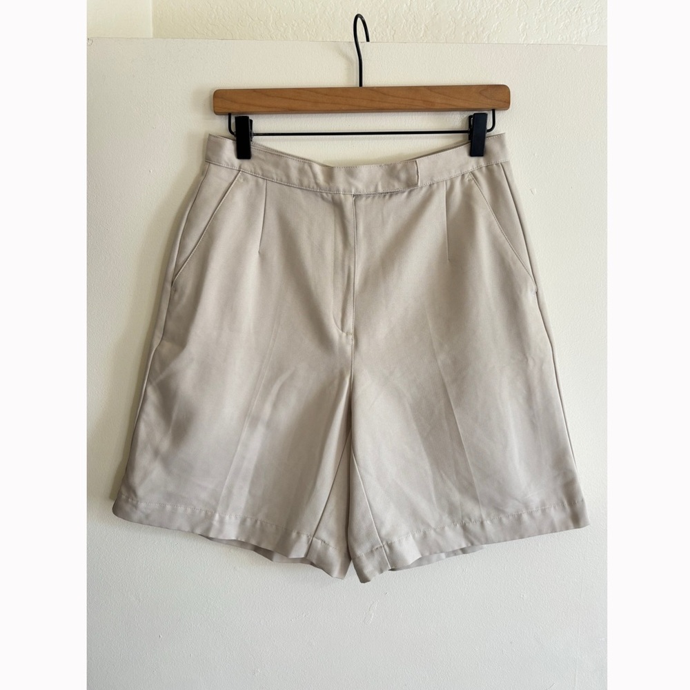 Liz Golf High Waisted Chino Shorts Womens Size 10 Beige Lightweight Preppy Y2K